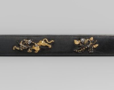 Lot 563 - GOTO JUNJO: A SUPERB SHAKUDO GOTO SCHOOL KOZUKA OF INO HAYATA AND MINAMOTO YORIMASA KILLING THE NUE