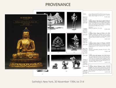 Lot 264 - A BRONZE PALANQUIN HOOK, KHMER EMPIRE, 12TH-13TH CENTURY