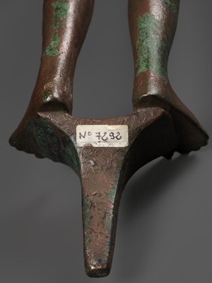 Lot 247 - A RARE BRONZE FIGURE OF KRISHNA, PRE-ANGKORIAN PERIOD, PHNOM DA STYLE