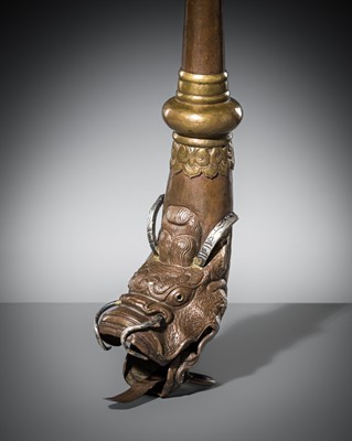 Lot 2 - A CEREMONIAL TRUMPET, KANGLING, TIBET, 19TH CENTURY