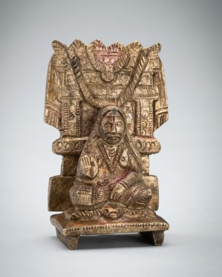 A BRONZE FIGURE OF RAGHAVENDRA SWAMY, 19TH CENTURY