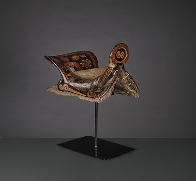 Lot 50 - A LACQUERED WOOD SADDLE, QING DYNASTY