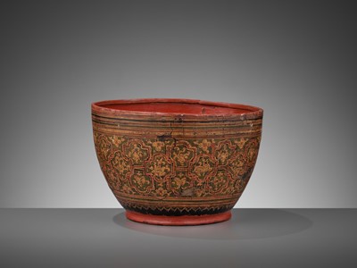 Lot 395 - A LACQUER BOWL, BURMA, 18TH-19TH CENTURY