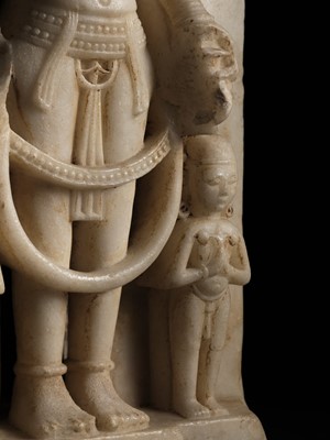 Lot 197 - A MARBLE STELE OF PARVATI, WESTERN INDIA, 11TH-12TH CENTURY