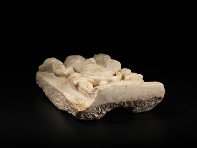 Lot 197 - A MARBLE STELE OF PARVATI, WESTERN INDIA, 11TH-12TH CENTURY