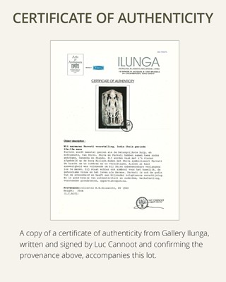 Lot 197 - A MARBLE STELE OF PARVATI, WESTERN INDIA, 11TH-12TH CENTURY