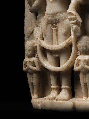 Lot 197 - A MARBLE STELE OF PARVATI, WESTERN INDIA, 11TH-12TH CENTURY