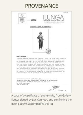 Lot 226 - A BRONZE FIGURE OF BUDDHA, INDONESIA, 9TH-11TH CENTURY