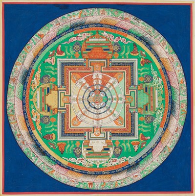 Lot 328 - A CHAKRASAMVARA MANDALA THANGKA, TIBET, 19TH CENTURY