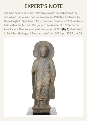 Lot 179 - A GRAY SCHIST FIGURE OF BUDDHA, ANCIENT REGION OF GANDHARA