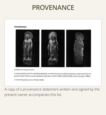 Lot 179 - A GRAY SCHIST FIGURE OF BUDDHA, ANCIENT REGION OF GANDHARA