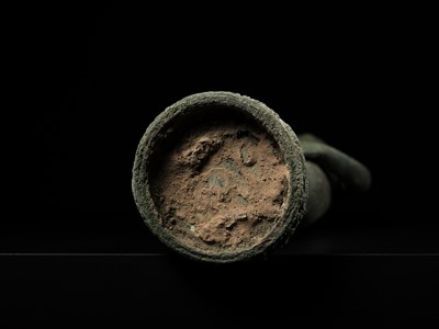 Lot 237 - A RARE BRONZE FIGURE OF A MAN, DONG SON CULTURE