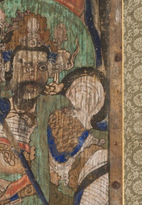 A PAINTING OF SHAKYAMUNI SURROUNDED BY BODHISATTVAS AND DISCIPLES, SONG TO MING DYNASTY