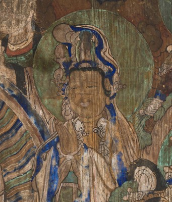 A PAINTING OF SHAKYAMUNI SURROUNDED BY BODHISATTVAS AND DISCIPLES, SONG TO MING DYNASTY
