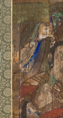 A PAINTING OF SHAKYAMUNI SURROUNDED BY BODHISATTVAS AND DISCIPLES, SONG TO MING DYNASTY