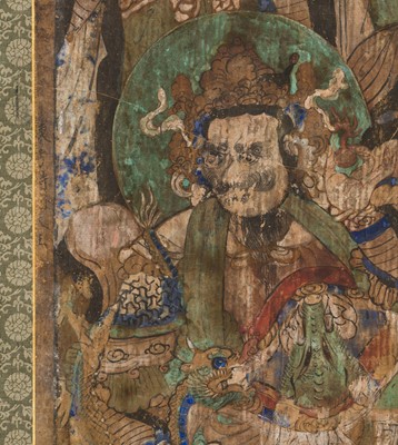 A PAINTING OF SHAKYAMUNI SURROUNDED BY BODHISATTVAS AND DISCIPLES, SONG TO MING DYNASTY
