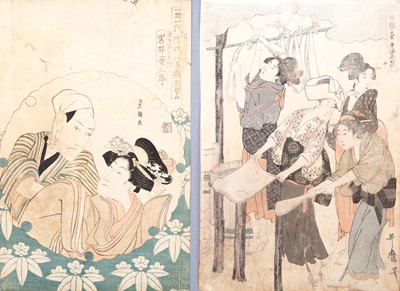 Lot 823 - KITAGAWA UTAMARO: A LOT WITH TWO WOODBLOCK PRINTS