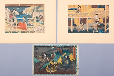 UTAGAWA KUNISADA I (TOYOKUNI III): A GROUP OF THREE WOODBLOCK PRINTS