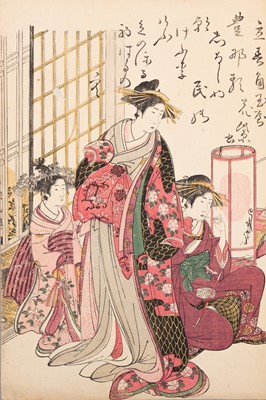Lot 915 - KITAO MASANOBU: A DIPTYCH OF THE COURTESANS KOI MURASAKI AND HANA MURASAKI OF THE KADO TAMA HOUSE