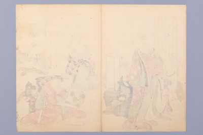 Lot 915 - KITAO MASANOBU: A DIPTYCH OF THE COURTESANS KOI MURASAKI AND HANA MURASAKI OF THE KADO TAMA HOUSE