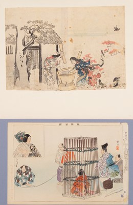 A GROUP OF TWO COLOR WOODBLOCK PRINTS