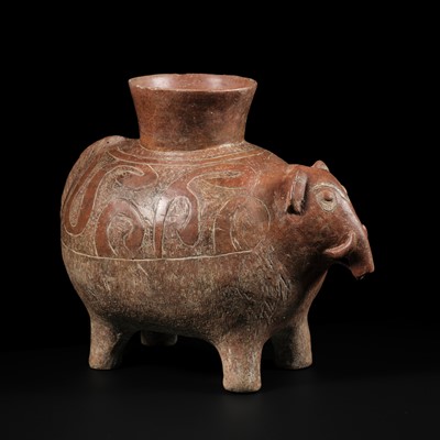 A LARGE CEREMONIAL VESSEL IN THE FORM OF A CAPARISONED ELEPHANT, THAILAND, CIRCA 1400-2100 YEARS OLD