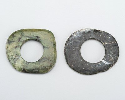 Lot 1705 - A PAIR OF JADE DISKS, NEOLITHIC PERIOD