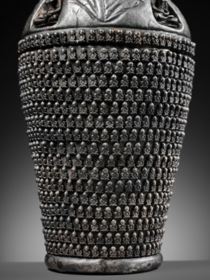 Lot 176 - AN EXTREMELY RARE SILVER REPOUSSÉ ‘THOUSAND BUDDHA’ RELIQUARY STUPA, ANCIENT REGION OF GANDHARA