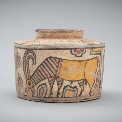 Lot 1253 - A MEHRGARH CERAMIC ‘IBEX’ VESSEL, C. 3000 - 2500 BC