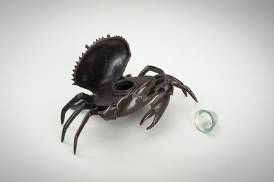 A RARE BRONZE 'JAPONISME' INKWELL IN THE FORM OF A CRAB