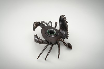 A RARE BRONZE 'JAPONISME' INKWELL IN THE FORM OF A CRAB