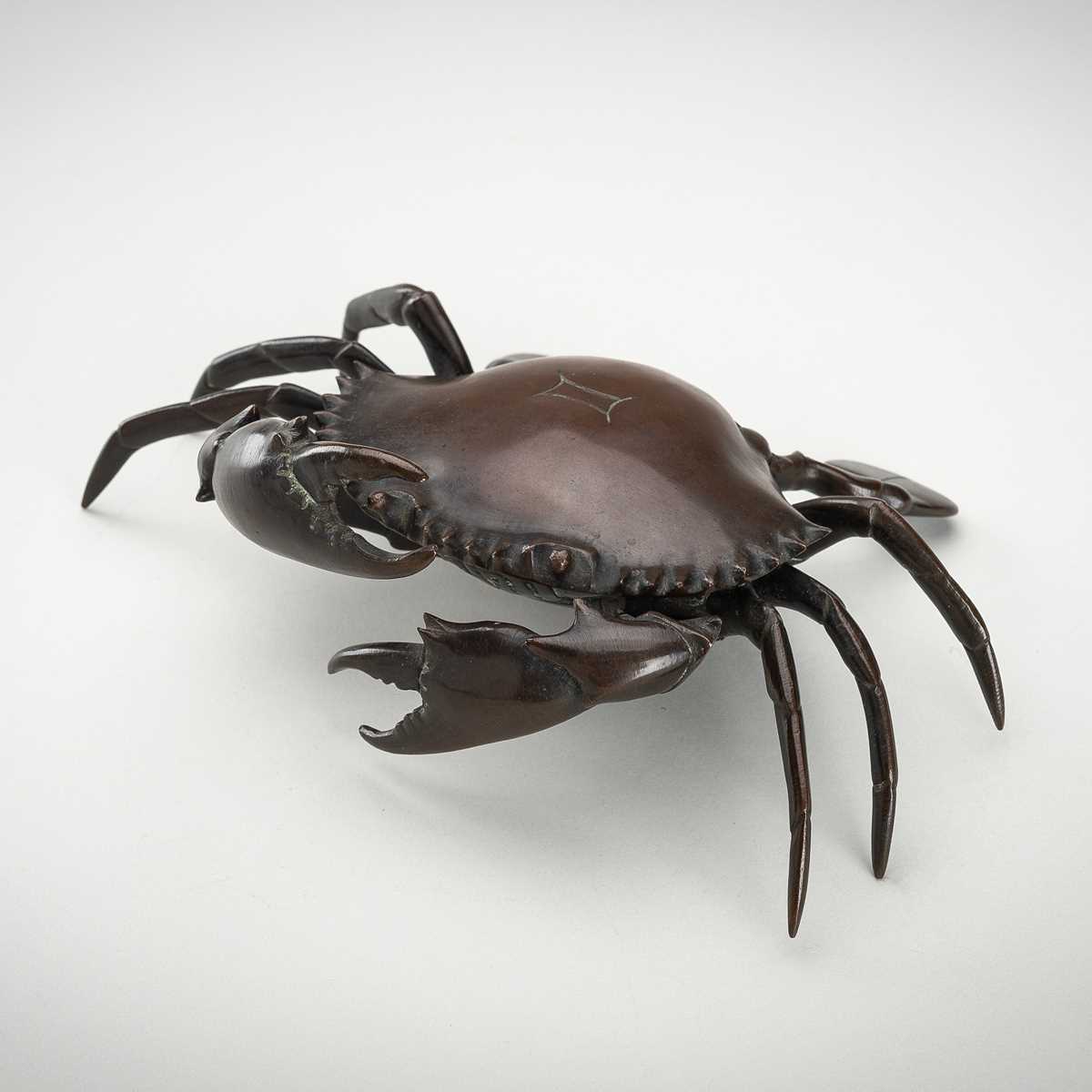 A RARE BRONZE 'JAPONISME' INKWELL IN THE FORM OF A CRAB