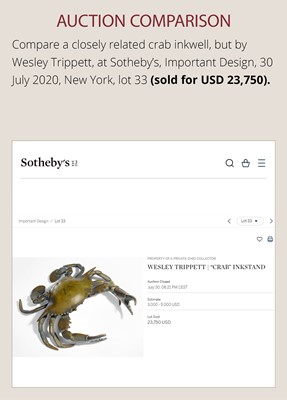 A RARE BRONZE 'JAPONISME' INKWELL IN THE FORM OF A CRAB