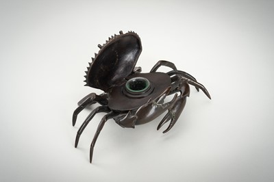 A RARE BRONZE 'JAPONISME' INKWELL IN THE FORM OF A CRAB