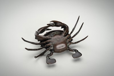 A RARE BRONZE 'JAPONISME' INKWELL IN THE FORM OF A CRAB