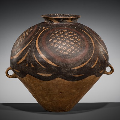 Lot 223 - A LARGE PAINTED POTTERY JAR, NEOLITHIC PERIOD, YANGSHAO CULTURE