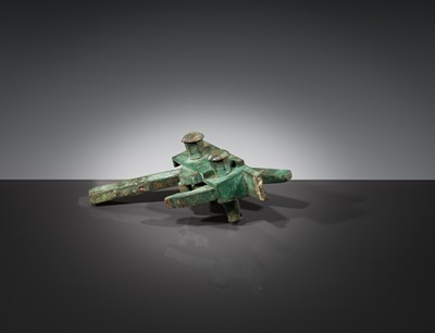 Lot 81 - AN ARCHAIC BRONZE CROSSBOW TRIGGER MECHANISM, JI, HAN DYNASTY