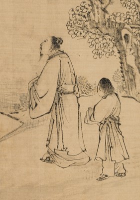 Lot 506 - AN ALBUM WITH 7 “SCHOLARS” PAINTINGS BY GU LUO (1763-1837), DATED 1837