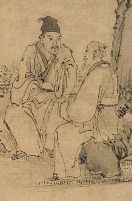 Lot 506 - AN ALBUM WITH 7 “SCHOLARS” PAINTINGS BY GU LUO (1763-1837), DATED 1837
