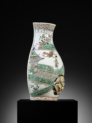 Lot 154 - A FAMILLE VERTE WALL FOUNTAIN, KANGXI PERIOD