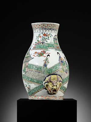 Lot 154 - A FAMILLE VERTE WALL FOUNTAIN, KANGXI PERIOD