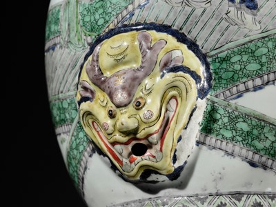 Lot 154 - A FAMILLE VERTE WALL FOUNTAIN, KANGXI PERIOD