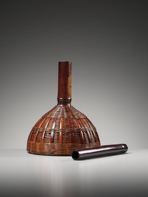 Lot 83 - SUEMURA SHOBUN: A BAMBOO AND RATTAN HANAKAGO (FLOWER BASKET)