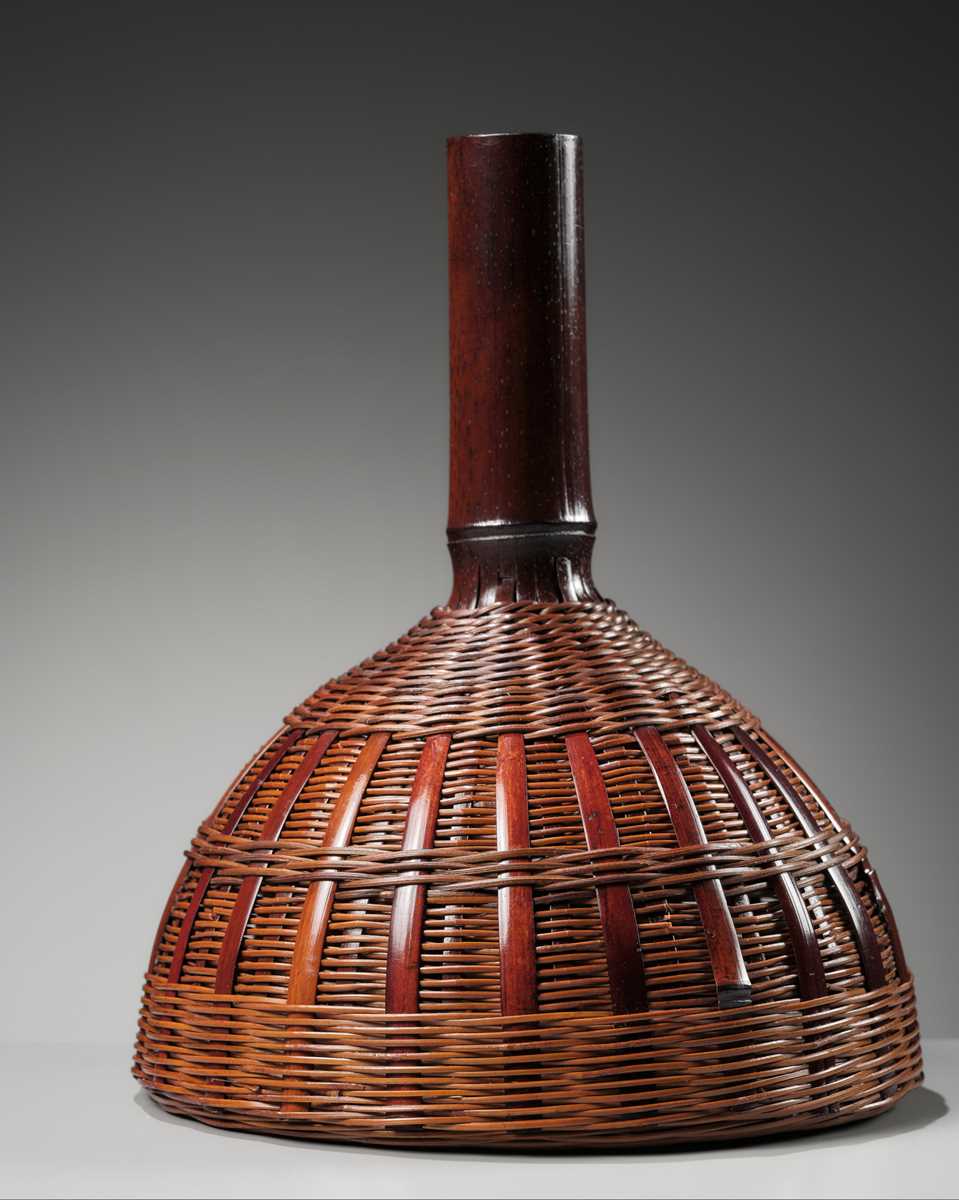Lot 83 - SUEMURA SHOBUN: A BAMBOO AND RATTAN HANAKAGO (FLOWER BASKET)