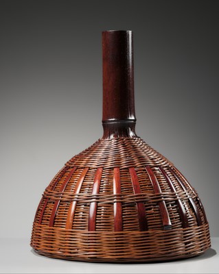 Lot 363 - SUEMURA SHOBUN: A BAMBOO AND RATTAN HANAKAGO (FLOWER BASKET)