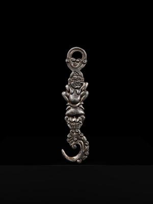 Lot 297 - A ‘DAKINI AND CHITIPATI’ RITUAL HOOK, PROBABLY MADE FROM METEORIC IRON