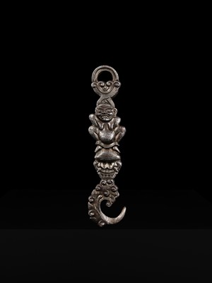 Lot 297 - A ‘DAKINI AND CHITIPATI’ RITUAL HOOK, PROBABLY MADE FROM METEORIC IRON