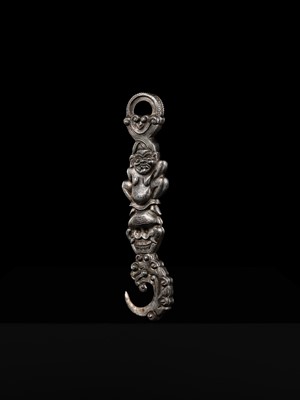 Lot 297 - A ‘DAKINI AND CHITIPATI’ RITUAL HOOK, PROBABLY MADE FROM METEORIC IRON