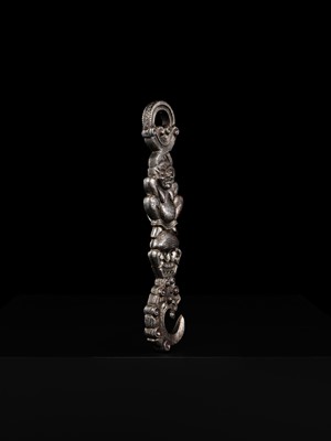 Lot 297 - A ‘DAKINI AND CHITIPATI’ RITUAL HOOK, PROBABLY MADE FROM METEORIC IRON