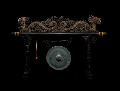 Lot 357 - DR. WOU’S ONE AND ONLY ‘DRAGON’ GIANT TEMPLE GONG, 19TH CENTURY, EX PROPERTY OF THE WOU LIEN-PAI MUSEUM